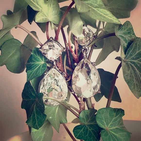 Elegant crystal dangle stud earrings - Picture 1 of 4